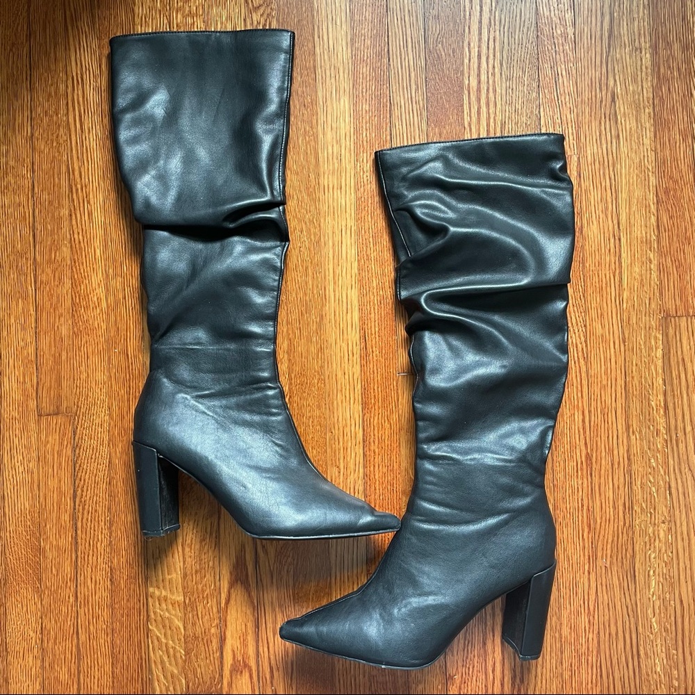 Public Desire Tall black leather boots
